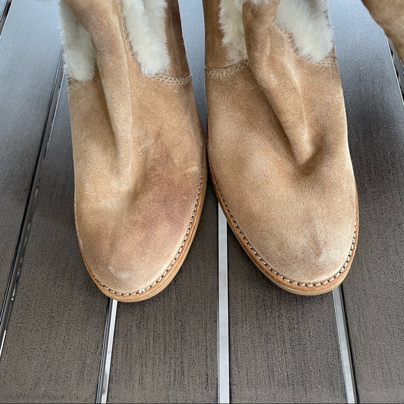 Y2K STYLE SUEDE COACH LOGO BOOTS WITH FAUX FUR!! - Picture 7 of 13